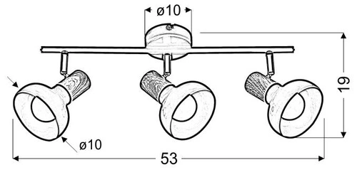 Lampa sufitowa Puerto listwa 3x40W E14  biały