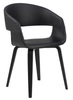 Krzesło tapicerowane Supernova Intesi czarne do jadalni nowoczesne z podłokietnikami łatwe czyszczenie