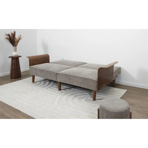 Sofa rozkładana Scott szara sztruksowa 3 osobowa z regulowanym oparciem do salonu Intesi