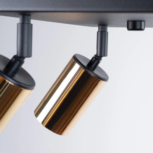 Plafon sufitowy WINX 4 nowoczesny czarny złoty do salonu i sypialni SOLLUX LIGHTING