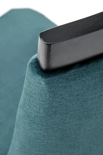 Krzesło do jadalni Andre zielone tapicerowane welur na drewnianych nogach Intesi