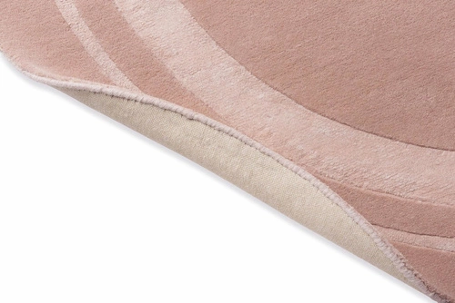Dywan okrągły do salonu Redbrook Blush 200 cm różowy nowoczesny wełniany ręcznie tkany Laura Ashley