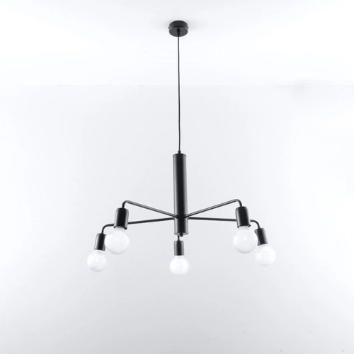 Żyrandol nowoczesny DUOMO 5 czarny metalowy do salonu i jadalni Sollux Lighting