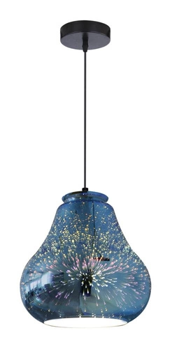 Lampa wisząca Galactic niebieska szklana do salonu i jadalni nowoczesna 19 cm