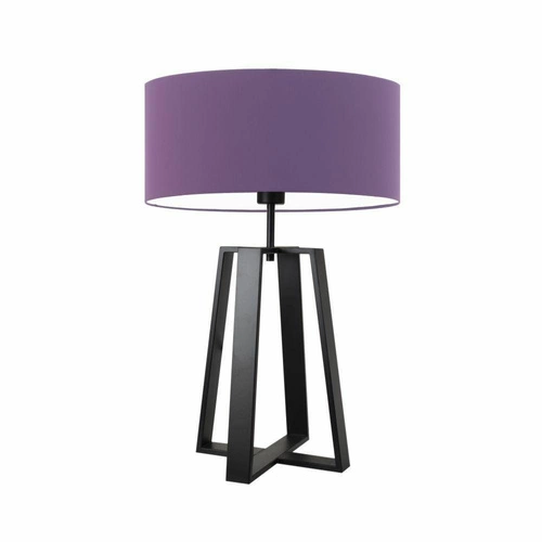Lampka nocna Thor nowoczesna z abażurem fioletowym na czarnym stelażu do sypialni LYSNE