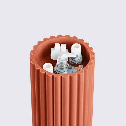 Plafon sufitowy nowoczesny HALO ochra czerwona IP44 okrągły do salonu i sypialni SOLLUX