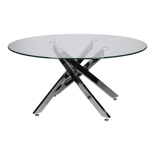 Stolik kawowy Amber 90cm transparentny/   chrom OUTLET