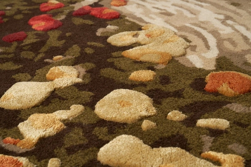 Dywan okrągły nowoczesny Spring Flowers 200 cm wełniany do salonu i sypialni Carpet Decor