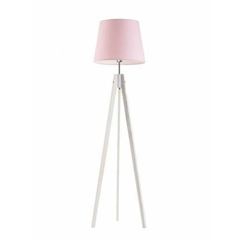 Lampa podłogowa ARUBA abażur jasny różowy stelaż biały