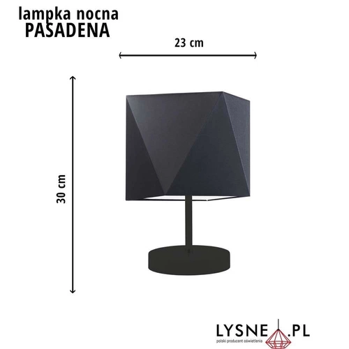 Lampka nocna do sypialni PASADENA beżowa z abażurem nowoczesna metalowa LYSNE 30 cm