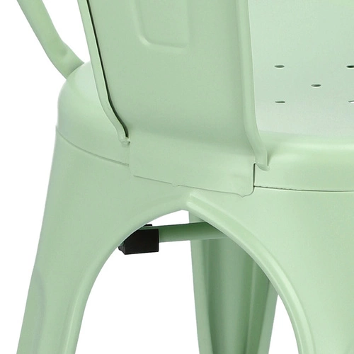 Krzesło metalowe Paris zielone inspirowane Tolix do jadalni i kuchni styl industrialny D2.DESIGN