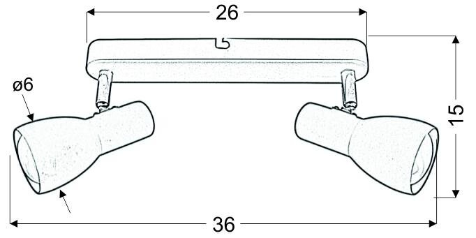 Lampa sufitowa Picardo listwa 2x40W E14 musztardowy
