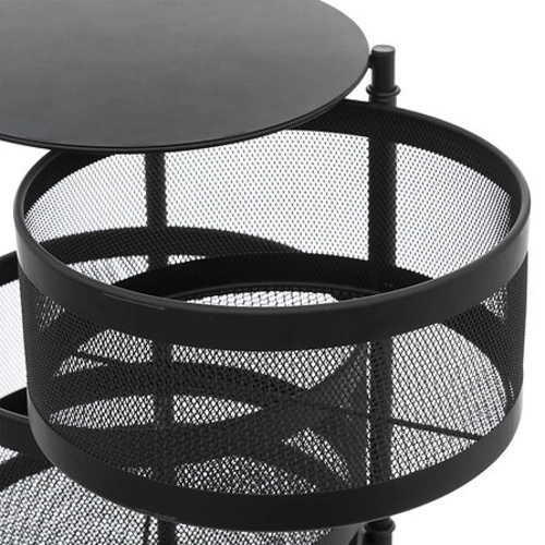 Metalowy wózek barowy na kółkach Mayaj czarny okrągły do kuchni loftowy 5five simply smart