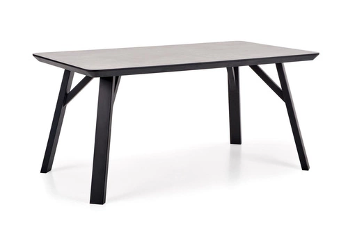 Stół do jadalni loftowy Faxil 160x90 szary beton z czarnymi nogami nowoczesny Intesi