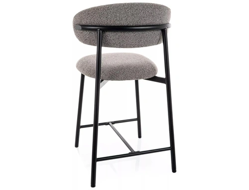 Hoker Pasco Slim tapicerowany szary z oparciem do kuchni 61 cm