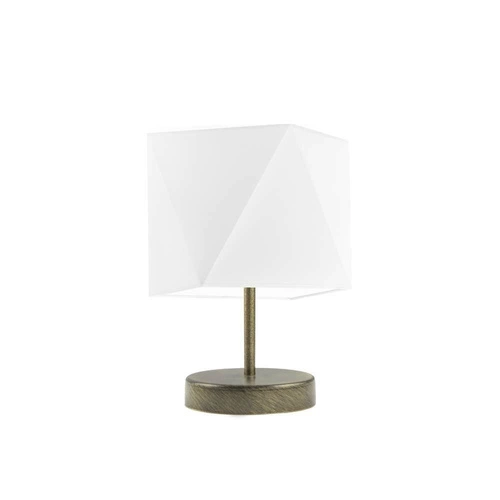 Lampka nocna PASADENA biały abażur na złotym stelażu nowoczesna do sypialni LYSNE