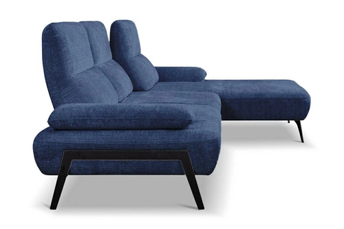 Narożnik Rasmus granatowy prawy nowoczesny z regulowanym oparciem do salonu Intesi