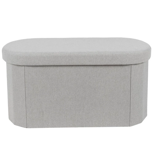 Ławka tapicerowana Olaf szara ze schowkiem składana do przedpokoju i sypialni Intesi