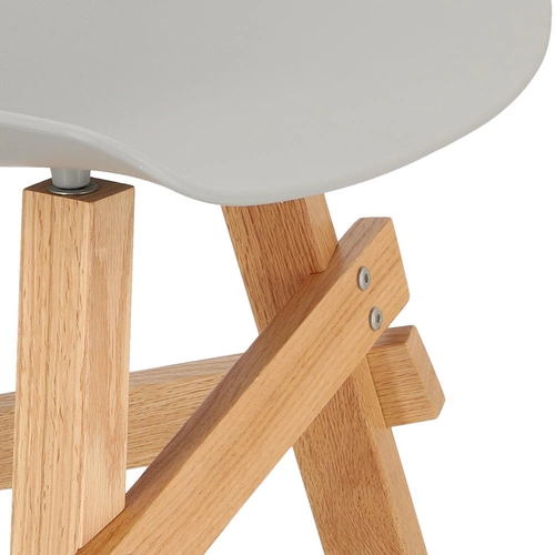 Krzesło do jadalni i kuchni Rail Intesi szare nowoczesne drewniane nogi skandynawskie