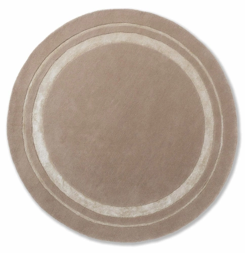Dywan okrągły do salonu Redbrook Hazelnut 150 cm wełniany nowoczesny łatwy w czyszczeniu Laura Ashley