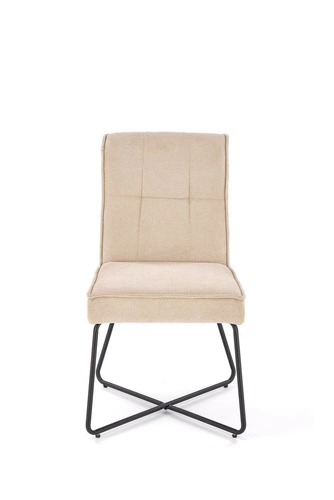 Krzesło tapicerowane Omara beżowe do jadalni nowoczesne loftowe na płozach Intesi