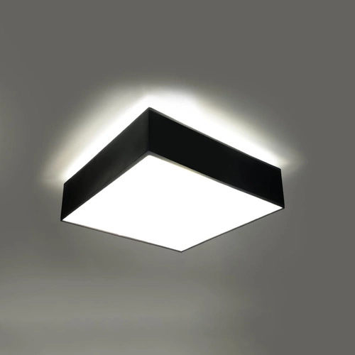 Plafon kwadratowy czarny HORUS 35 nowoczesny do salonu, kuchni i sypialni E27