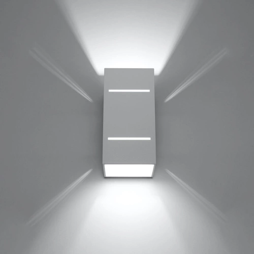 Nowoczesny biały kinkiet ścienny Blocco Sollux Lighting do sypialni i salonu z aluminium