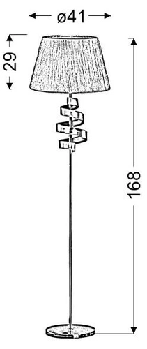 Lampa stojąca glamour Denis chromowo-złota z białym abażurem do salonu i sypialni