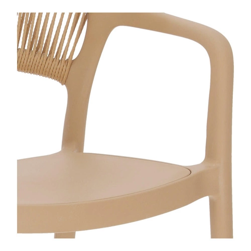 Krzesło ogrodowe Osma beżowe Intesi z polipropylenu boho sztaplowane łatwe czyszczenie