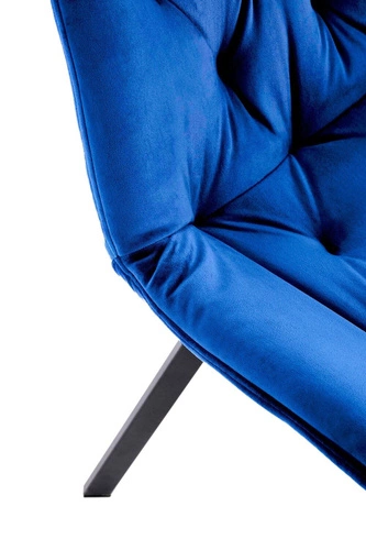 Krzesło obrotowe Veroniq granatowe tapicerowane welur do jadalni kuchni salonu nowoczesne