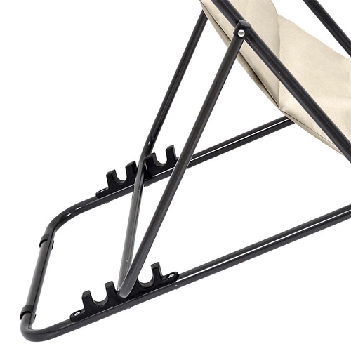 Leżak ogrodowy Grue beżowy składany z regulacją oparcia nowoczesny na taras i plażę Ventos