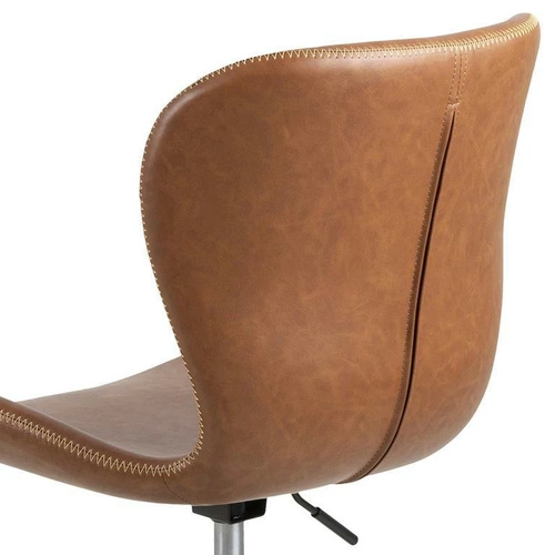 Fotel biurowy ergonomiczny Batilda Actona skórzany obrotowy do biurka brązowy nowoczesny