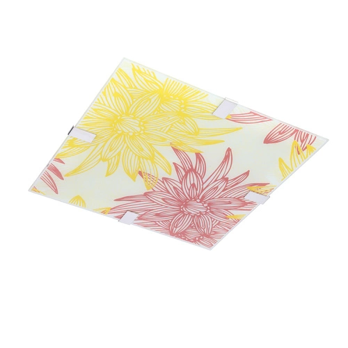 Plafon sufitowy LED Georgia 40x40 szklany kwadratowy czerwono-żółty do salonu i kuchni