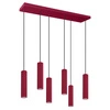 Lampa wisząca LED IVAR 6L burgund nad stół do salonu i jadalni