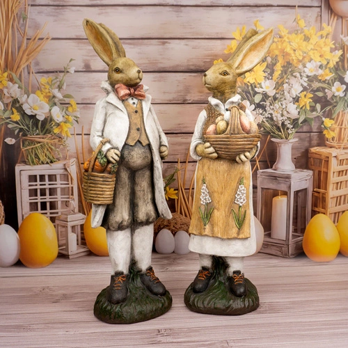 Intesi Figurka wielkanocna zając we fraku 80 cm dekoracja świąteczna na komodę lub do salonu
