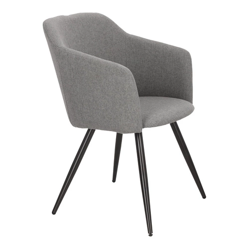Krzesło tapicerowane Molto szare z podłokietnikami do jadalni i salonu nowoczesne