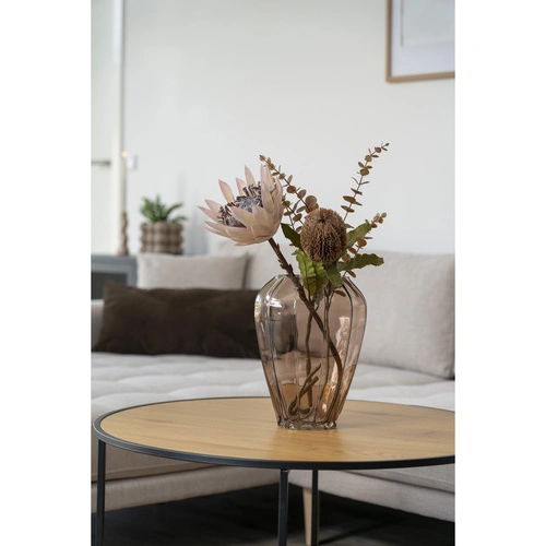 Wazon szklany Torro brązowy okrągły 29 cm dekoracyjny do salonu