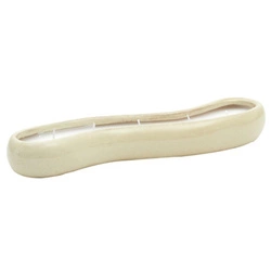 Świeca dekoracyjna ceramiczna Glaze biała prostokątna Intesi nowoczesna do salonu