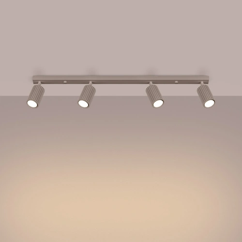 Plafon nowoczesny KARBON 4L beżowy taupe regulowany do salonu, kuchni lub jadalni