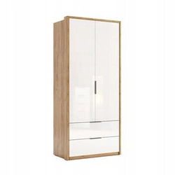 Szafa Tissa 90cm dąb craft/biały połysk