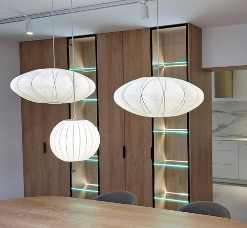 Lampa wisząca kula SILK biała 30 cm regulowana do salonu i kuchni Step into Design