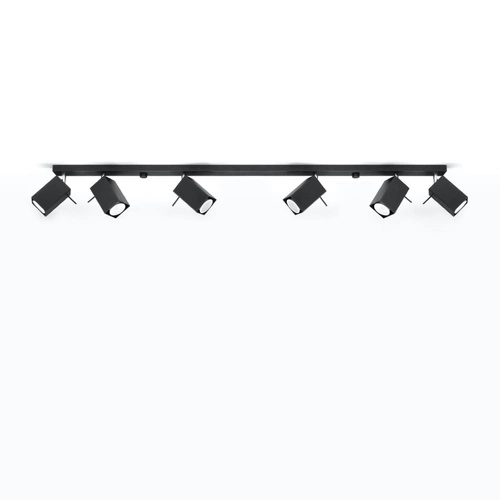 Plafon sufitowy czarny Merida 6L Sollux nowoczesny metalowy do salonu lub kuchni