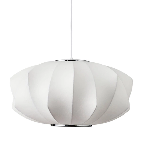 Nowoczesna lampa wisząca SILK V-shape biała 45 cm do salonu i jadalni regulowana