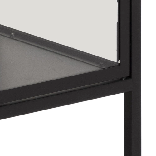 Witryna szklana do salonu Newcastle czarna industrialna na książki metalowa Actona 80 cm