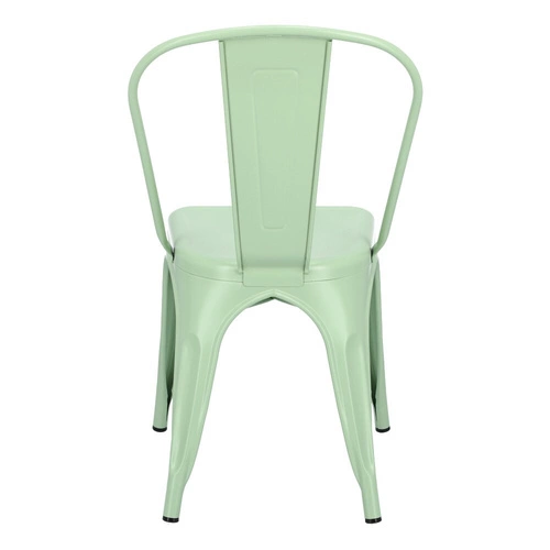 Krzesło metalowe Paris zielone inspirowane Tolix do jadalni i kuchni styl industrialny D2.DESIGN