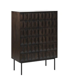 Komoda Latina wysoka barek z szufladami dąb espresso do salonu