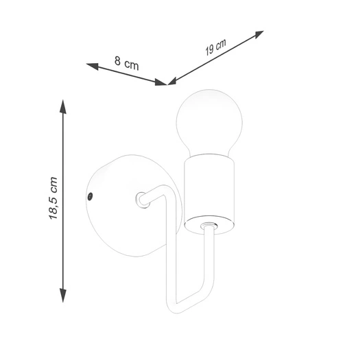 Kinkiet ścienny TIMBO biały nowoczesny skandynawski loftowy do salonu i sypialni drewno metal
