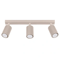 Plafon nowoczesny KARBON 3L taupe beżowy aluminiowy do salonu i kuchni regulowany