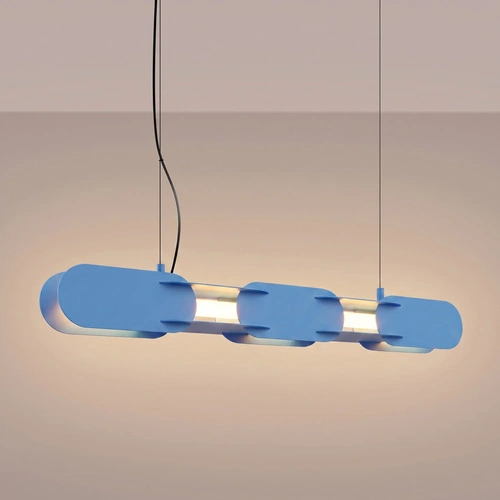 Lampa wisząca CHAIN 91 błękitna LED nad stół do jadalni