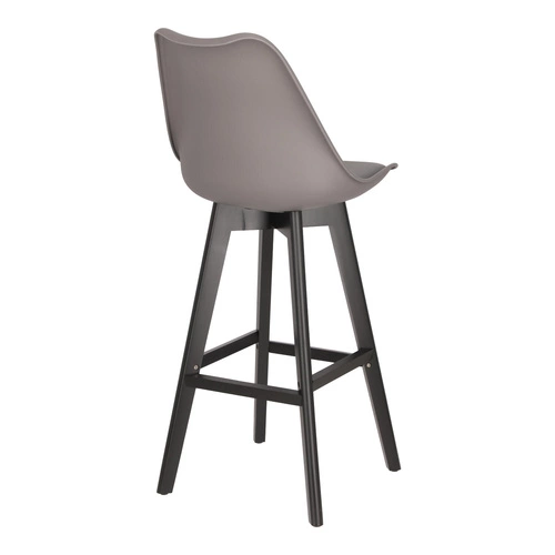 Hoker z oparciem Norden szary nowoczesny drewniany do kuchni i wyspy Intesi 75 cm